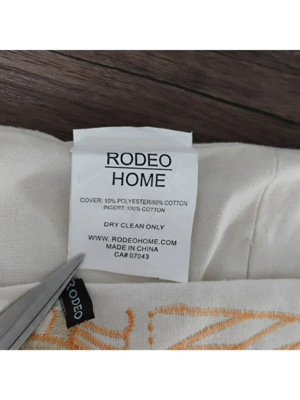 Rodeo Home Art Deco Embroidered Pillow Cover Cream & Gold Geometric 19